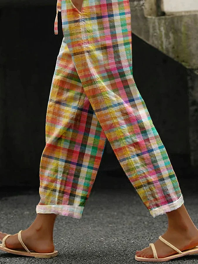 Zenaria | Comfortable Plaid Pants