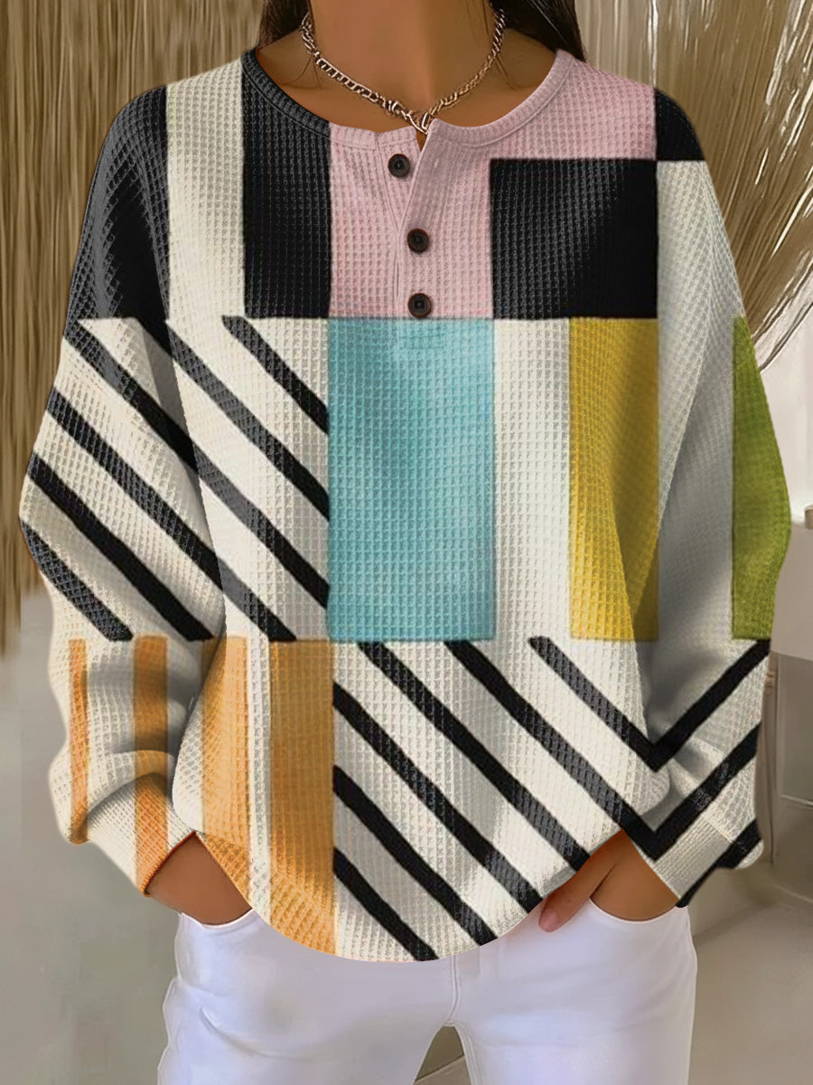 Trisha | Sweater with Colorful Checkered Pattern