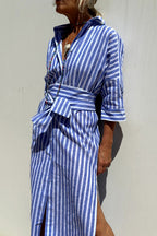Corinne™ | Classic Striped Shirt Maxi