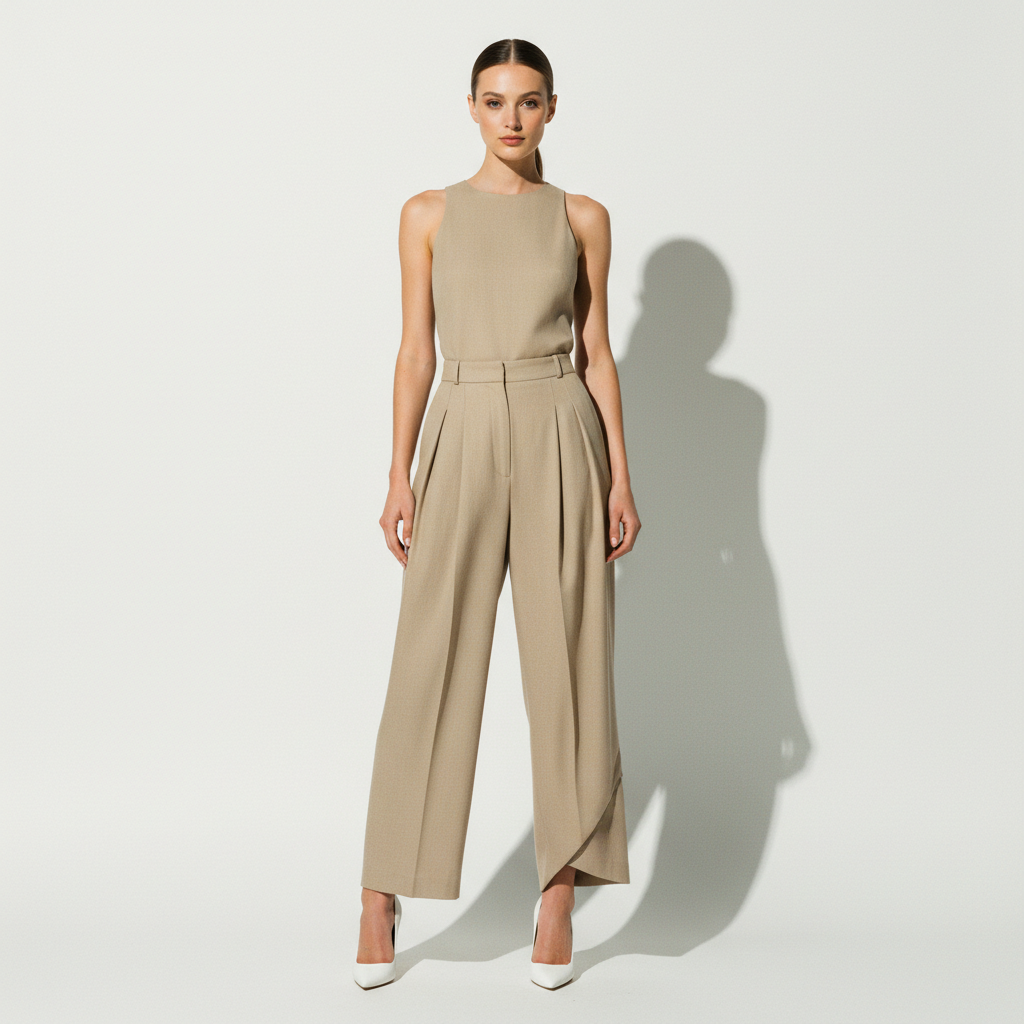 High Waist Loose Ruched Irregular Casual Pants