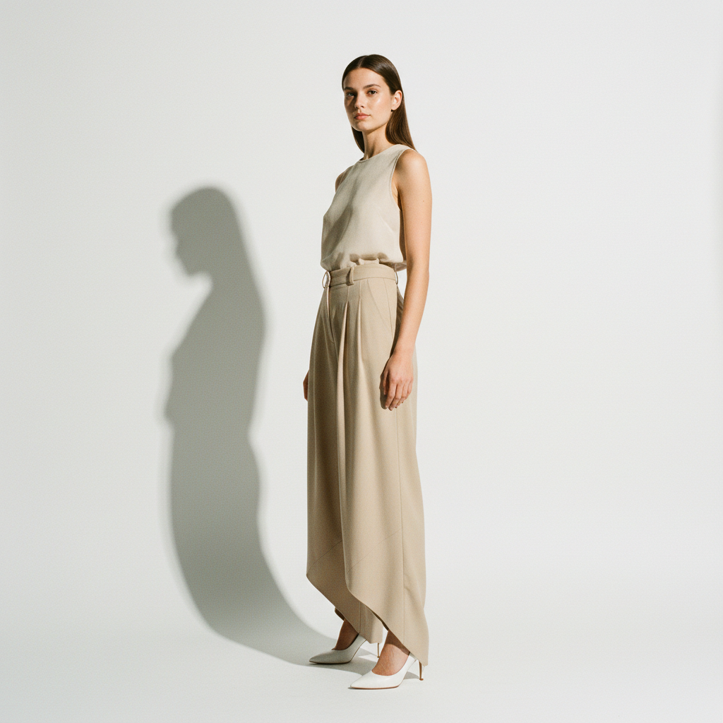 High Waist Loose Ruched Irregular Casual Pants