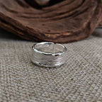 Soren | Hammered-Style Silver & Gold Band