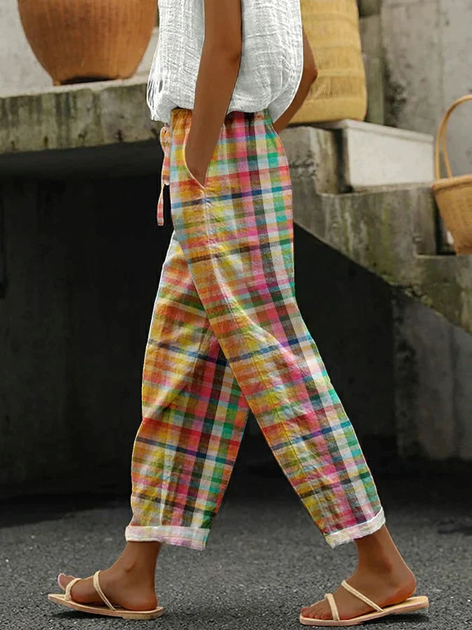 Zenaria | Comfortable Plaid Pants