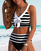 Laluna® | Gestreepte bikini met hoge taille