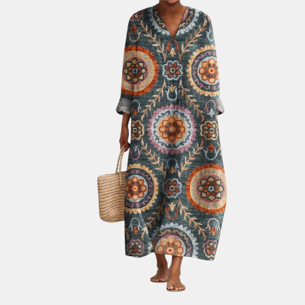 Elia Geometric Print Midi Dress