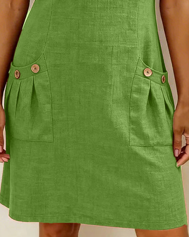 Vania - Cotton Dress with Zip Pocket