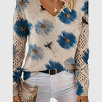 Annes - Elegant sweater with floral pattern