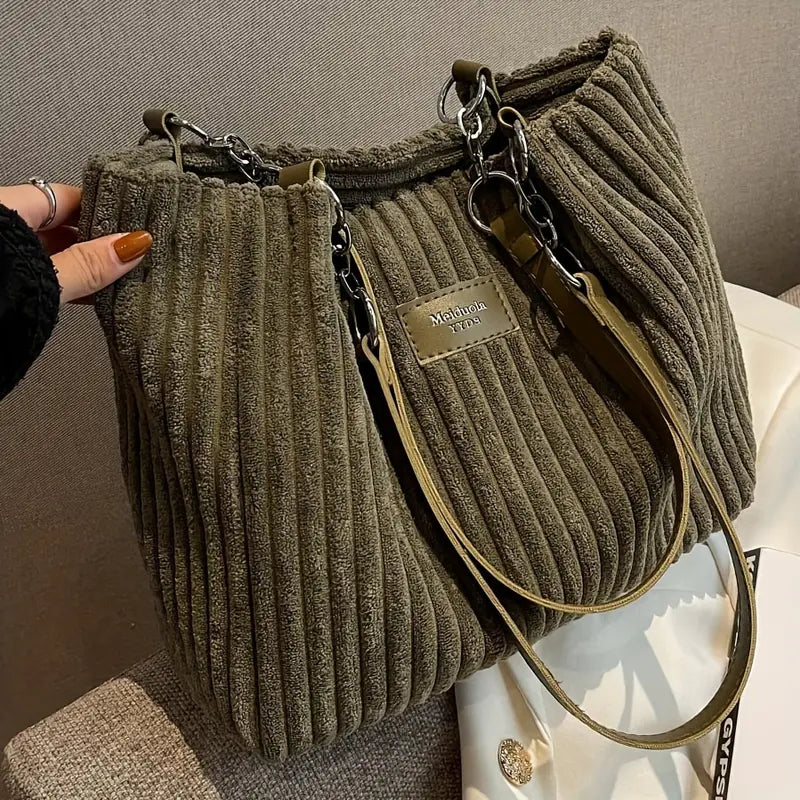 Layla - Elegant Corduroy Tote Bag