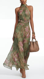 Livia™| Vestido maxi halter floral elegante