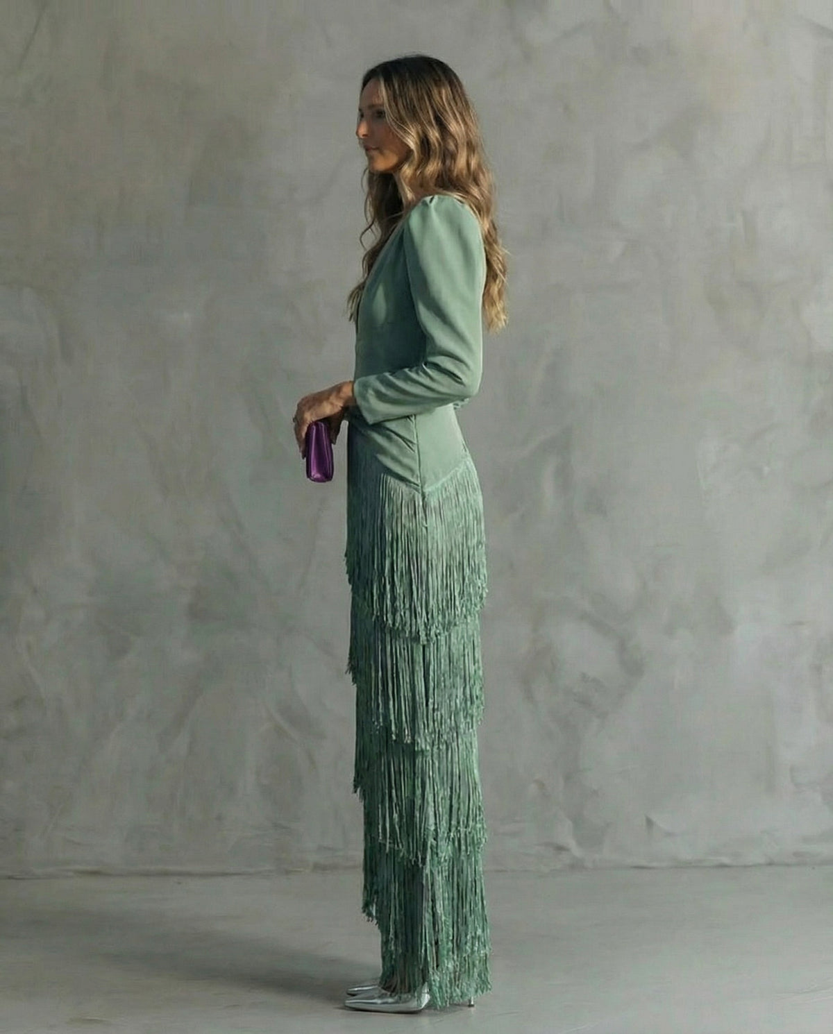 Chiara | Elegant Fringe-Sleeve Dress