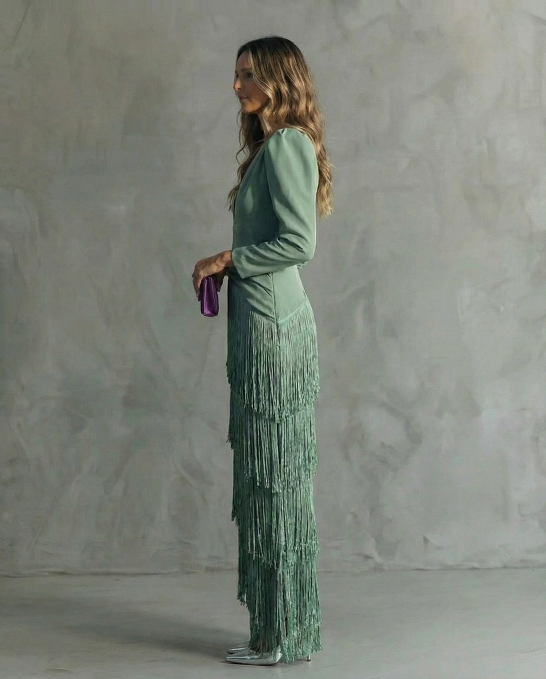 Chiara | Elegant Fringe-Sleeve Dress