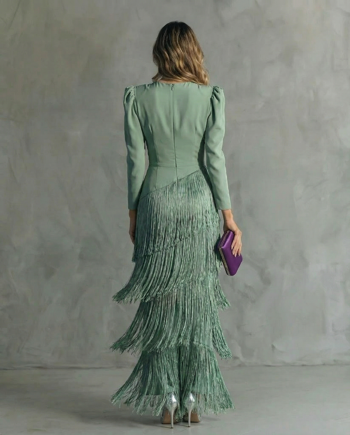 Chiara | Elegant Fringe-Sleeve Dress