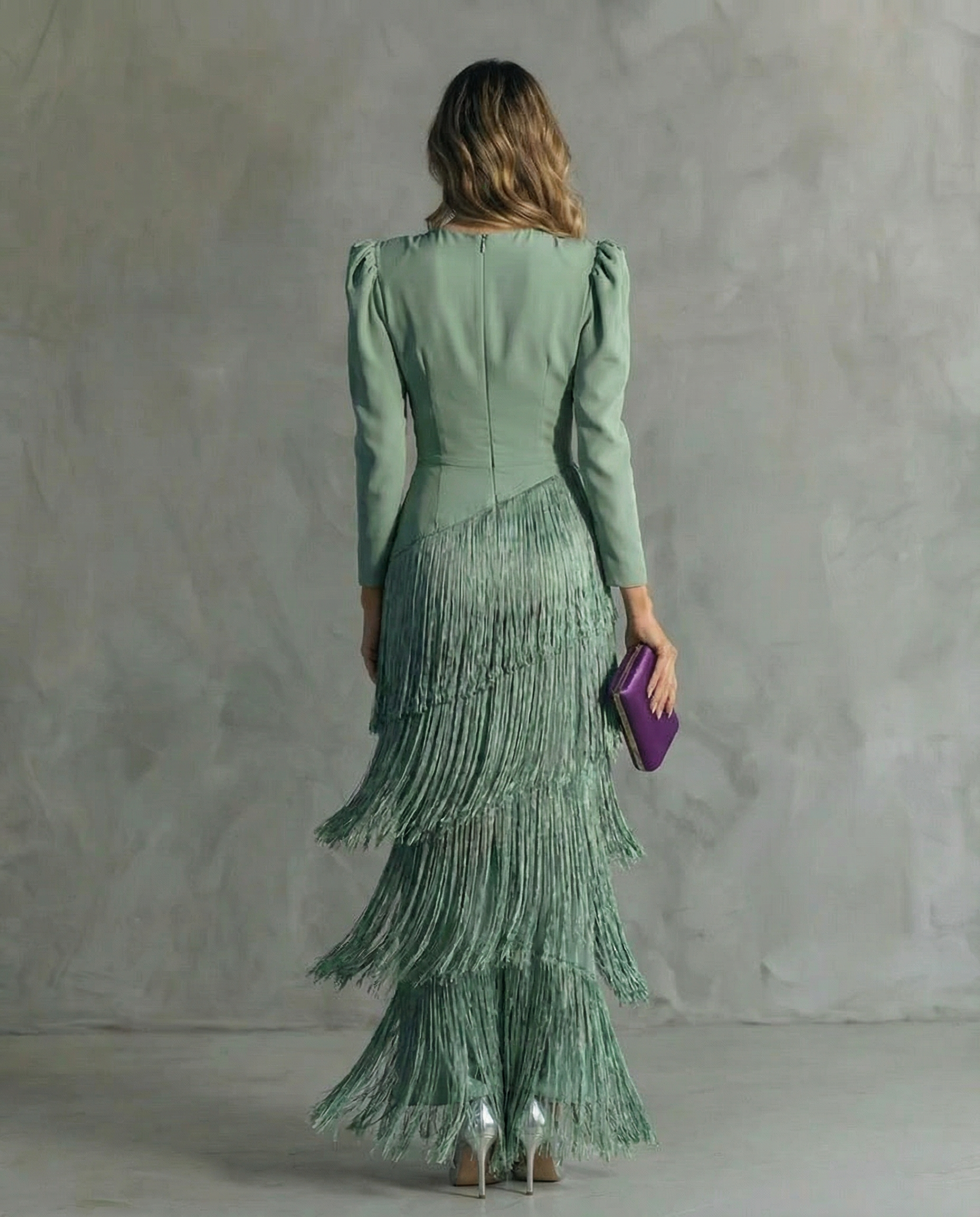 Chiara | Elegant Fringe-Sleeve Dress