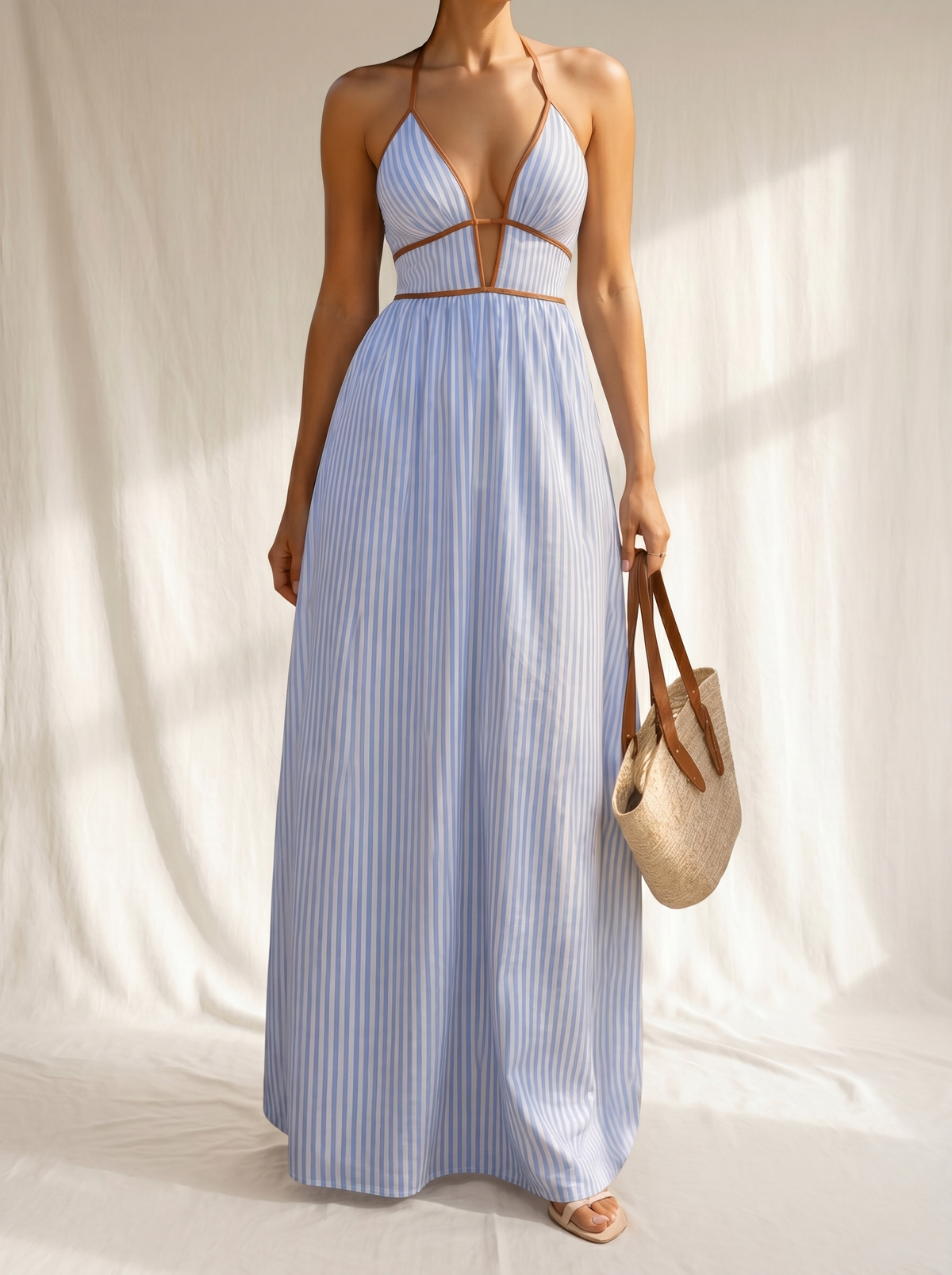 Laurina | Striped Cutout Maxi Dress