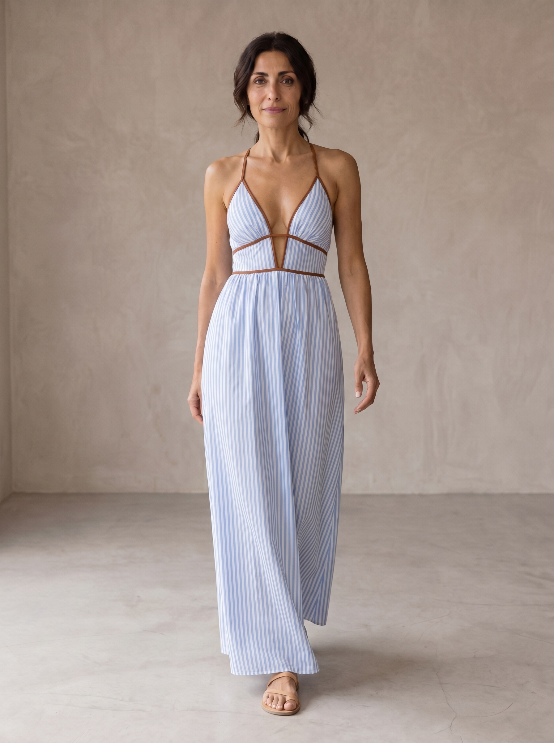 Laurina | Striped Cutout Maxi Dress