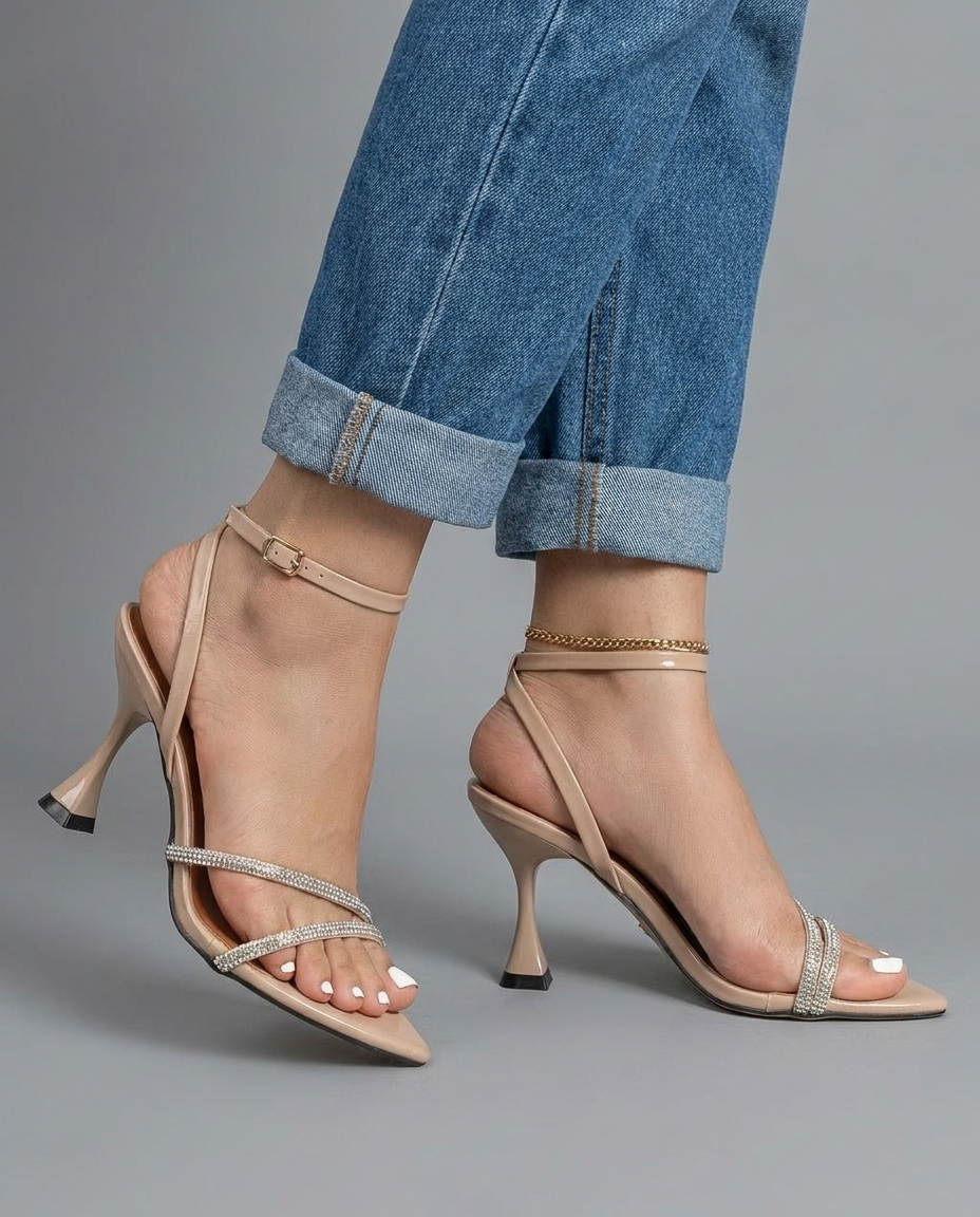 Diana | Crystal Rhinestone Strap Heels