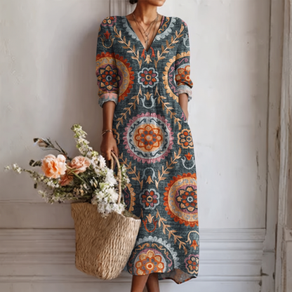 Elia Geometric Print Midi Dress