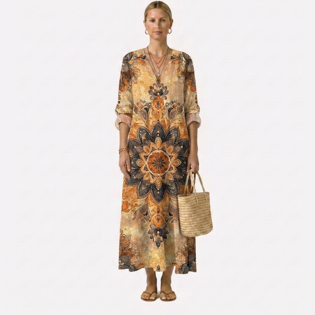 Dora Floral Dress with Natural Elegance