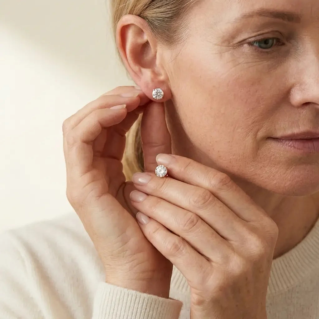 Chic Tera White Gold Earrings