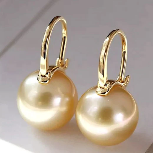 Elegant Gold Pearl Earrings