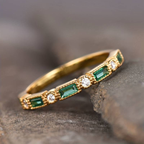 Alex | Green Inlaid Zirconia Gold Ring