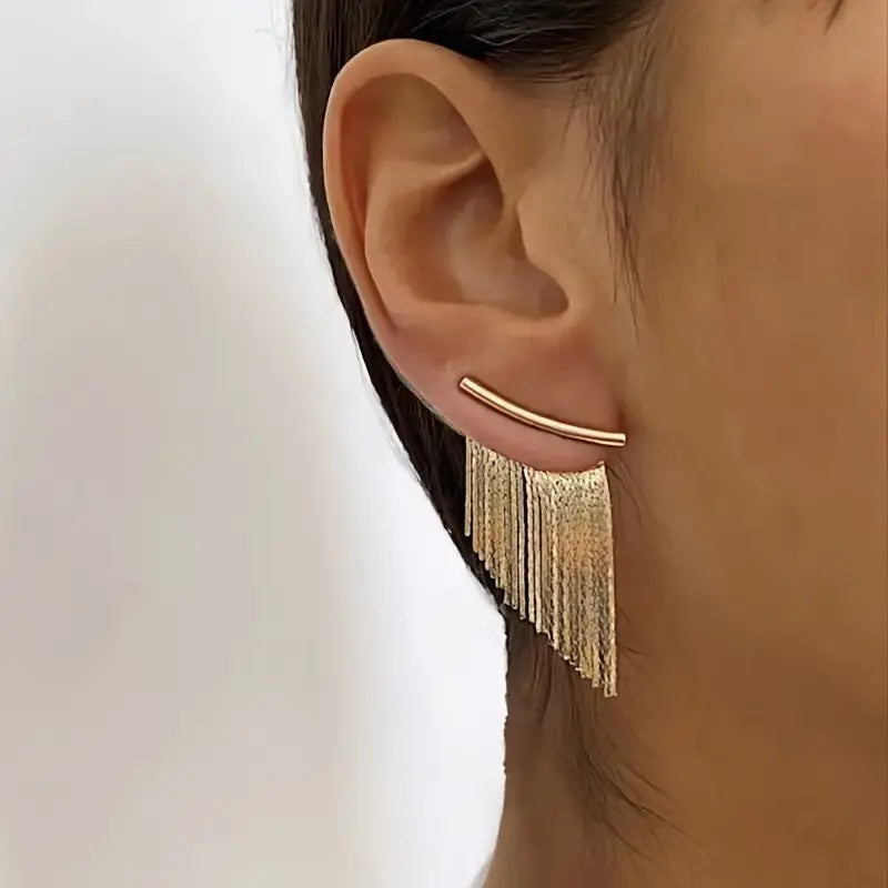 Vintage Earrings with Gold Pendants