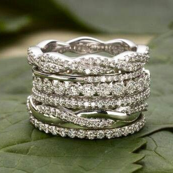 Clair | Vintage Layered Zirconia Silver Ring