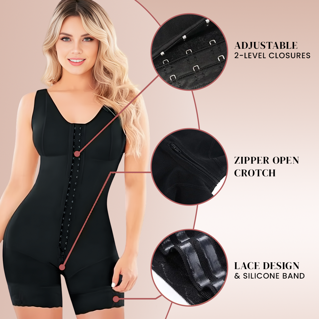 Lunea Mode Fajas Colombianas Shapewear for Women Tummy Control Post Surgery Full Body Shaper Butt Lifter with Zipper Crotch