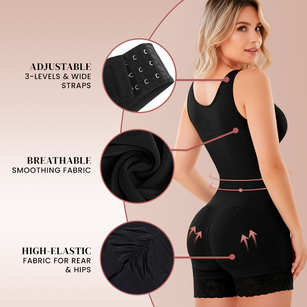 Lunea Mode Fajas Colombianas Shapewear for Women Tummy Control Post Surgery Full Body Shaper Butt Lifter with Zipper Crotch