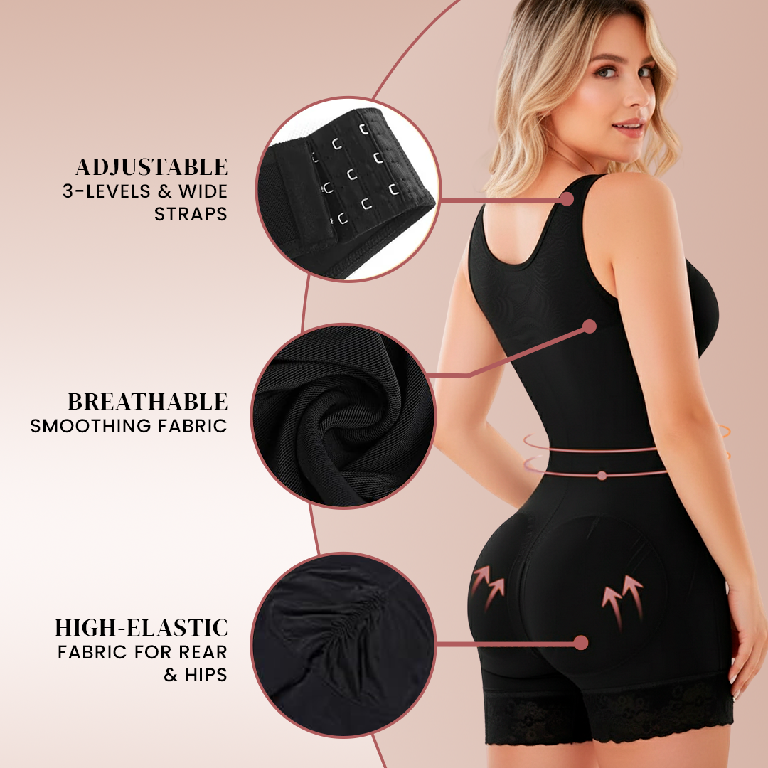 Lunea Mode Fajas Colombianas Shapewear for Women Tummy Control Post Surgery Full Body Shaper Butt Lifter with Zipper Crotch