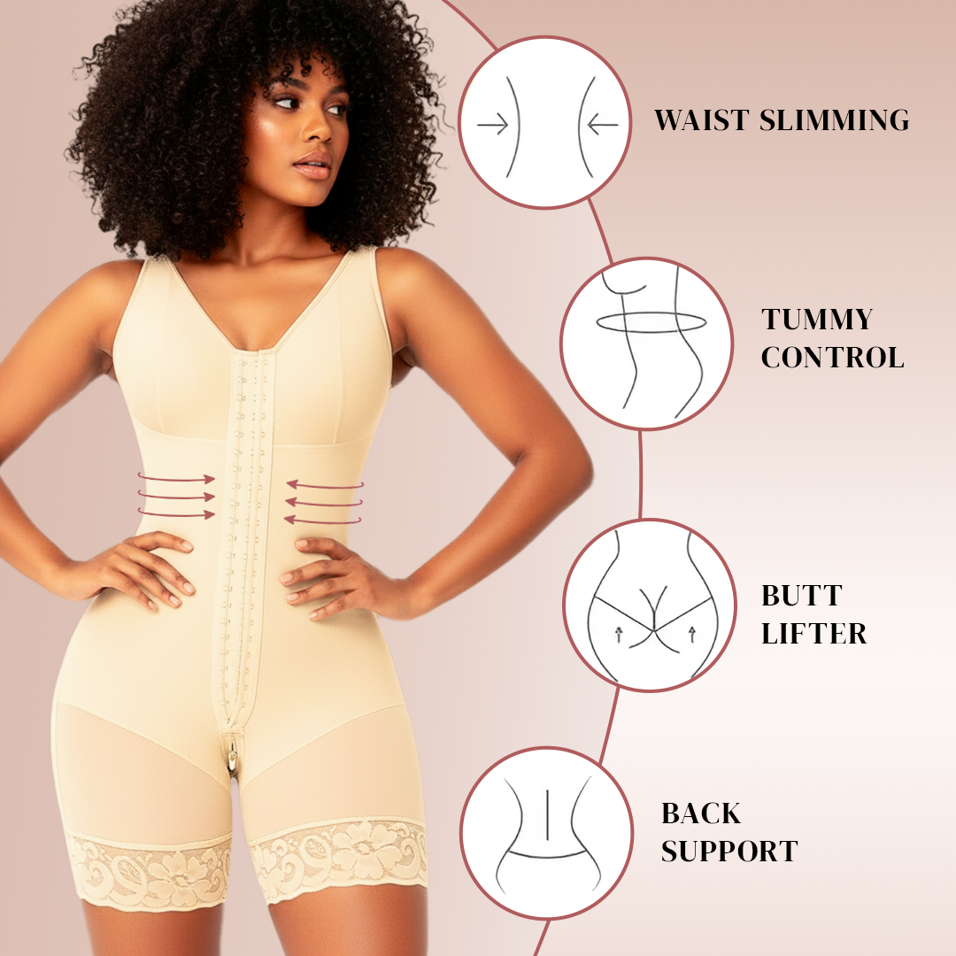 Lunea Mode Fajas Colombianas Shapewear for Women Tummy Control Post Surgery Full Body Shaper Butt Lifter with Zipper Crotch