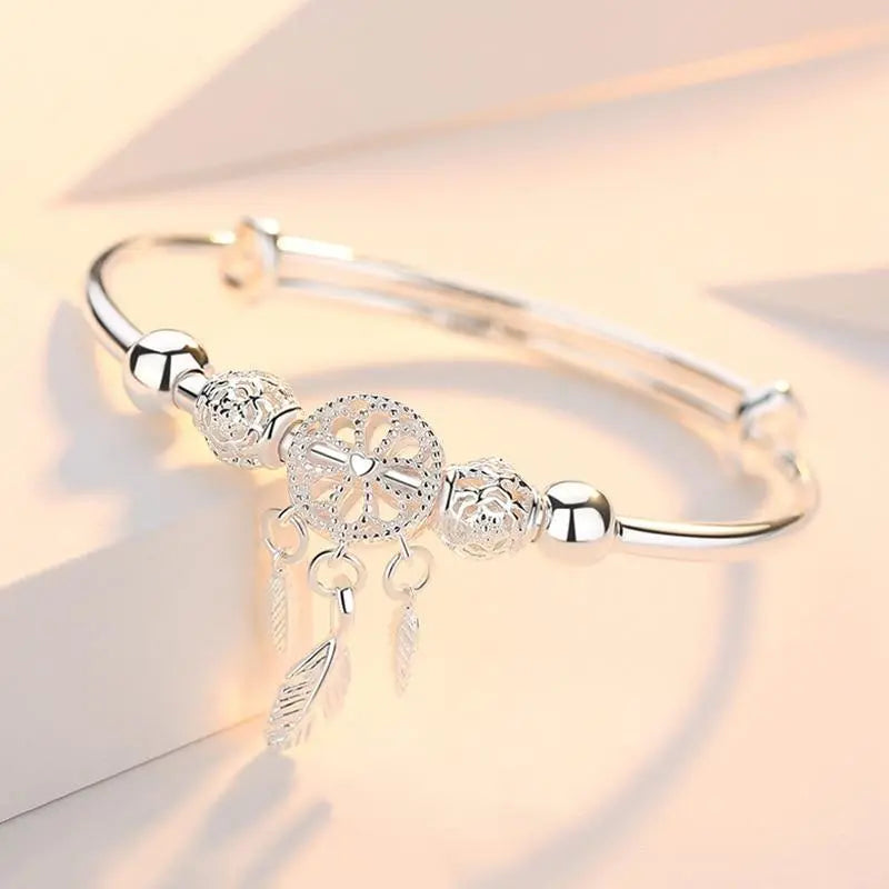Silver Bracelet with Dreamcatcher Charm