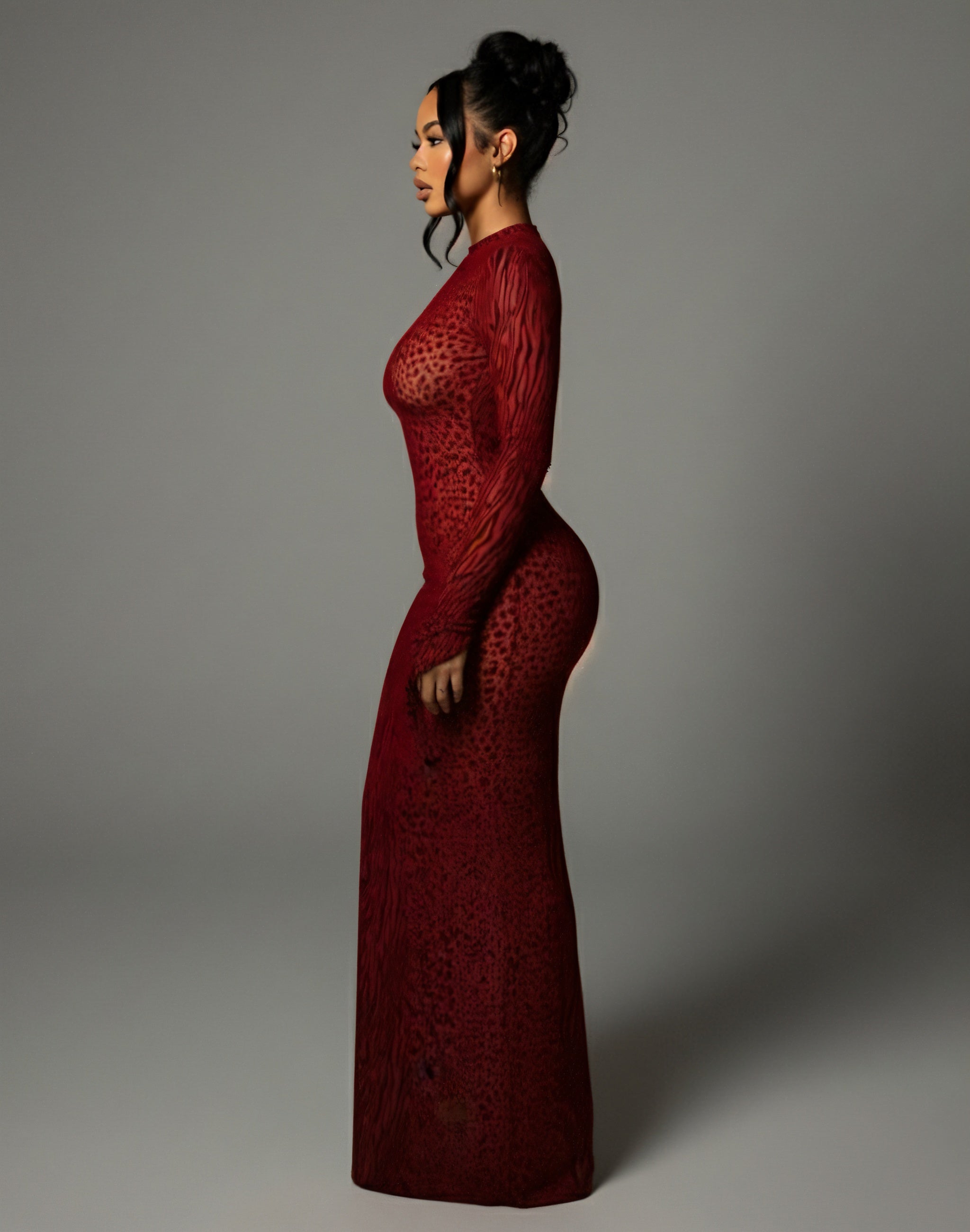 ASHLEY Mesh Open Back Maxi Dress