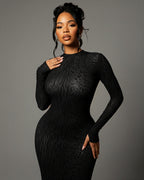 ASHLEY Mesh Open Back Maxi Dress