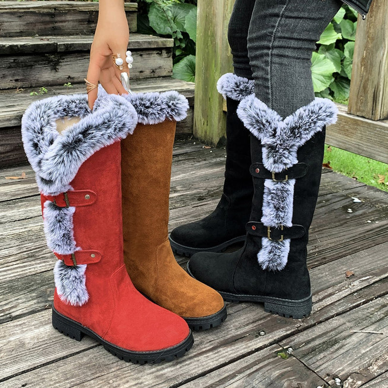 Ladies' Thick Plush Mid-Calf Snow Boots