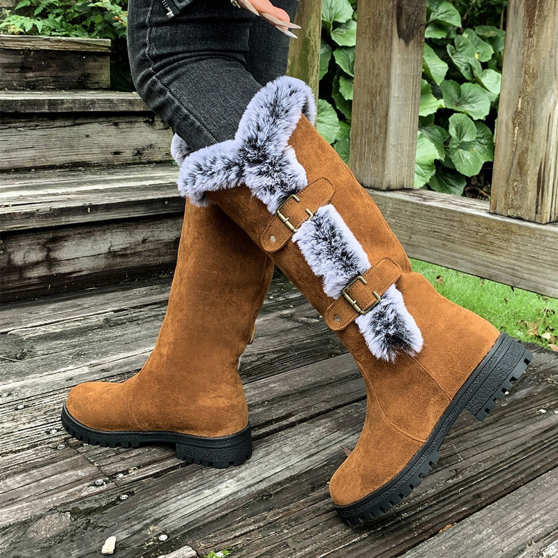 Ladies' Thick Plush Mid-Calf Snow Boots