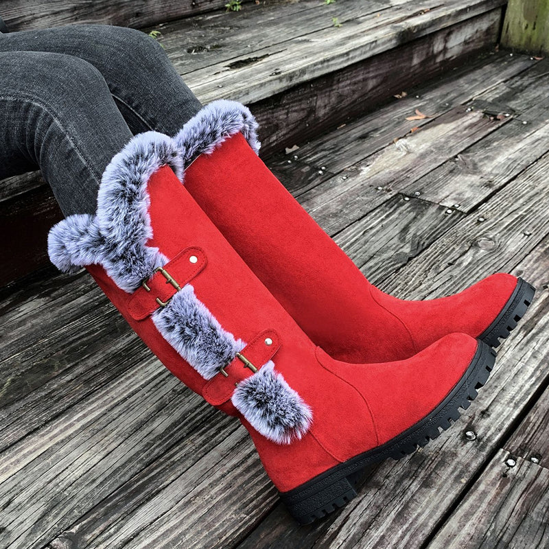 Ladies' Thick Plush Mid-Calf Snow Boots