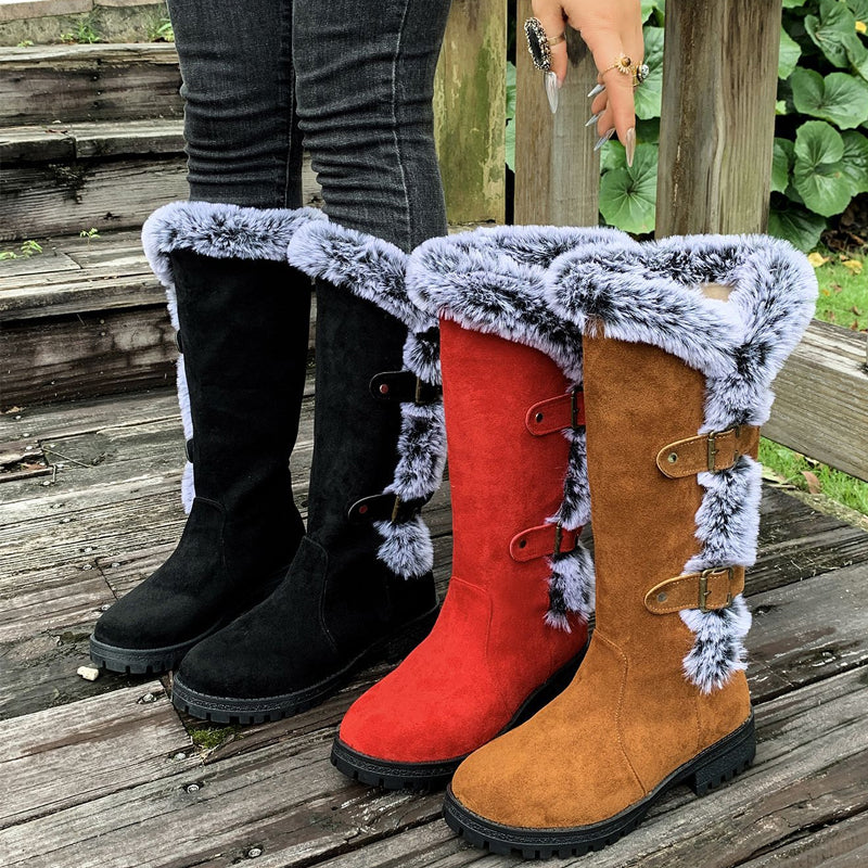 Ladies' Thick Plush Mid-Calf Snow Boots
