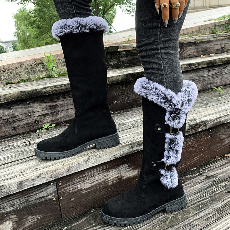Ladies' Thick Plush Mid-Calf Snow Boots